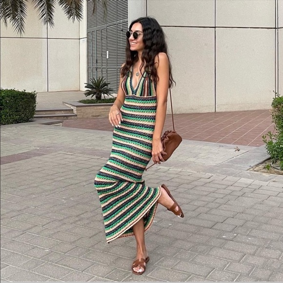 Zara Stripe Knit Multicolor Dress - Picture 2 of 9